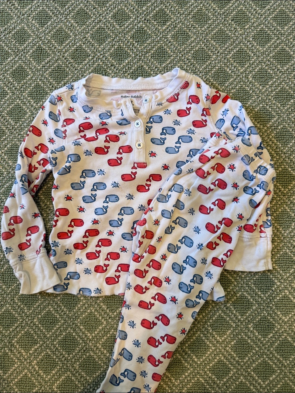 Roller Rabbit Moby Red and Blue Pajamas